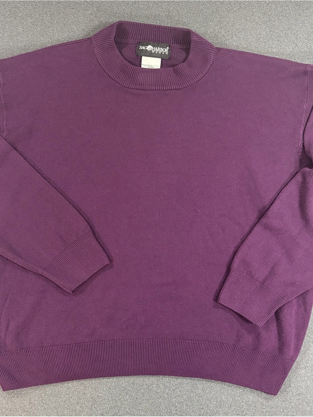 Vintage Sag Harbor Size 2X Mock Neck Sweater Preppy Academia Office Workwear VTG